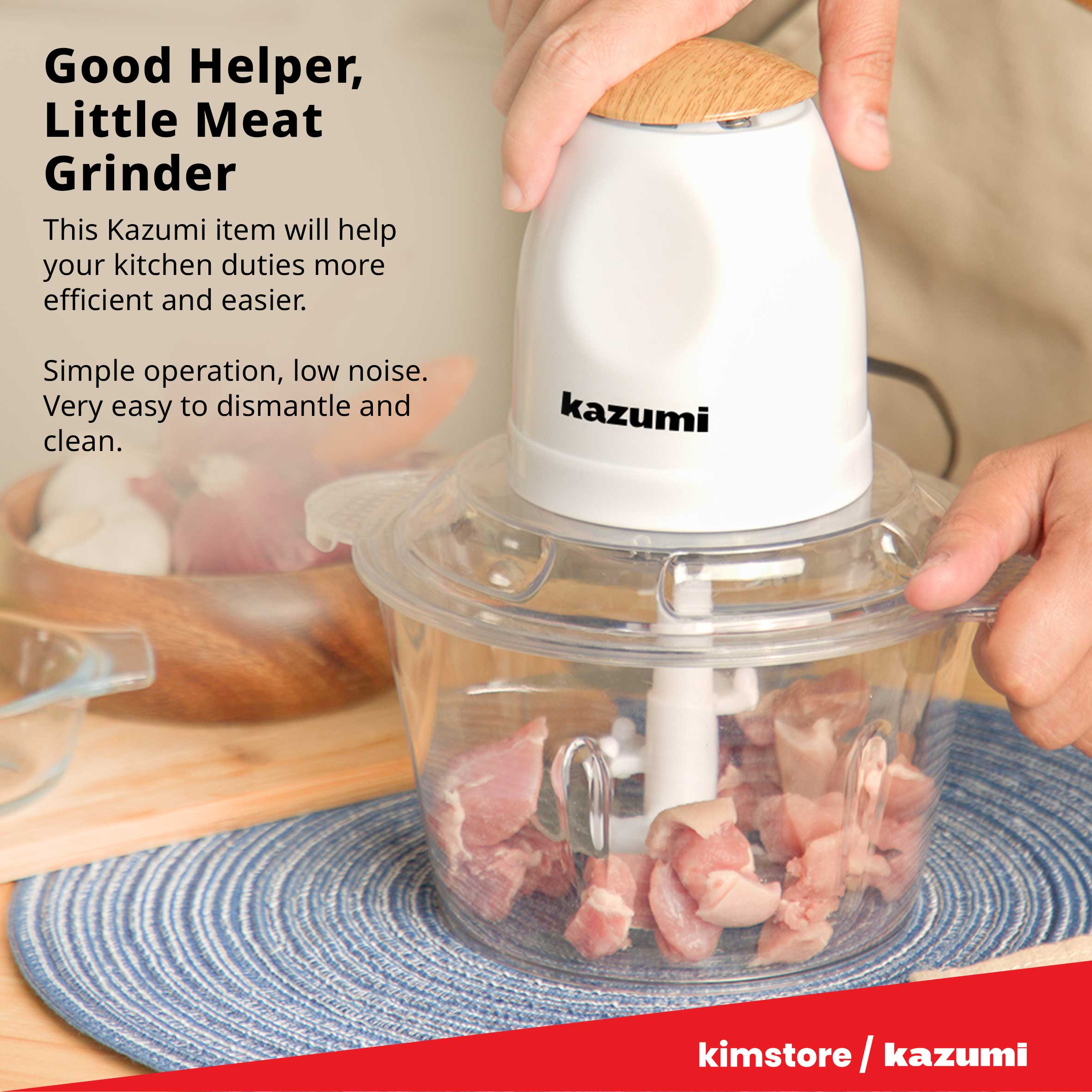 [OPEN BOX] Kazumi KZ-102 Electric Meat Grinder 2L 300W - Alabaster White