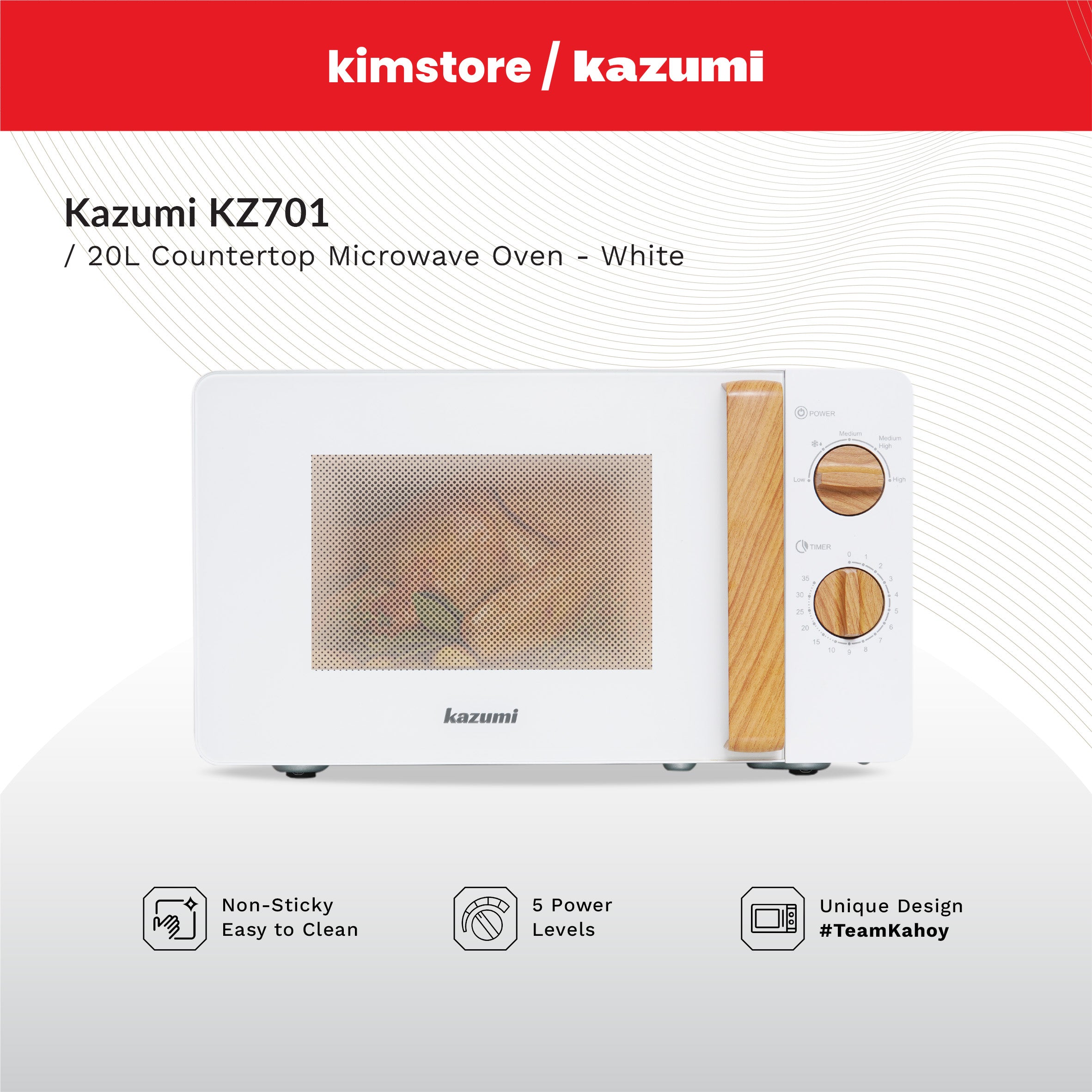 [OPEN BOX] Kazumi KZ701 20L Countertop Microwave Oven