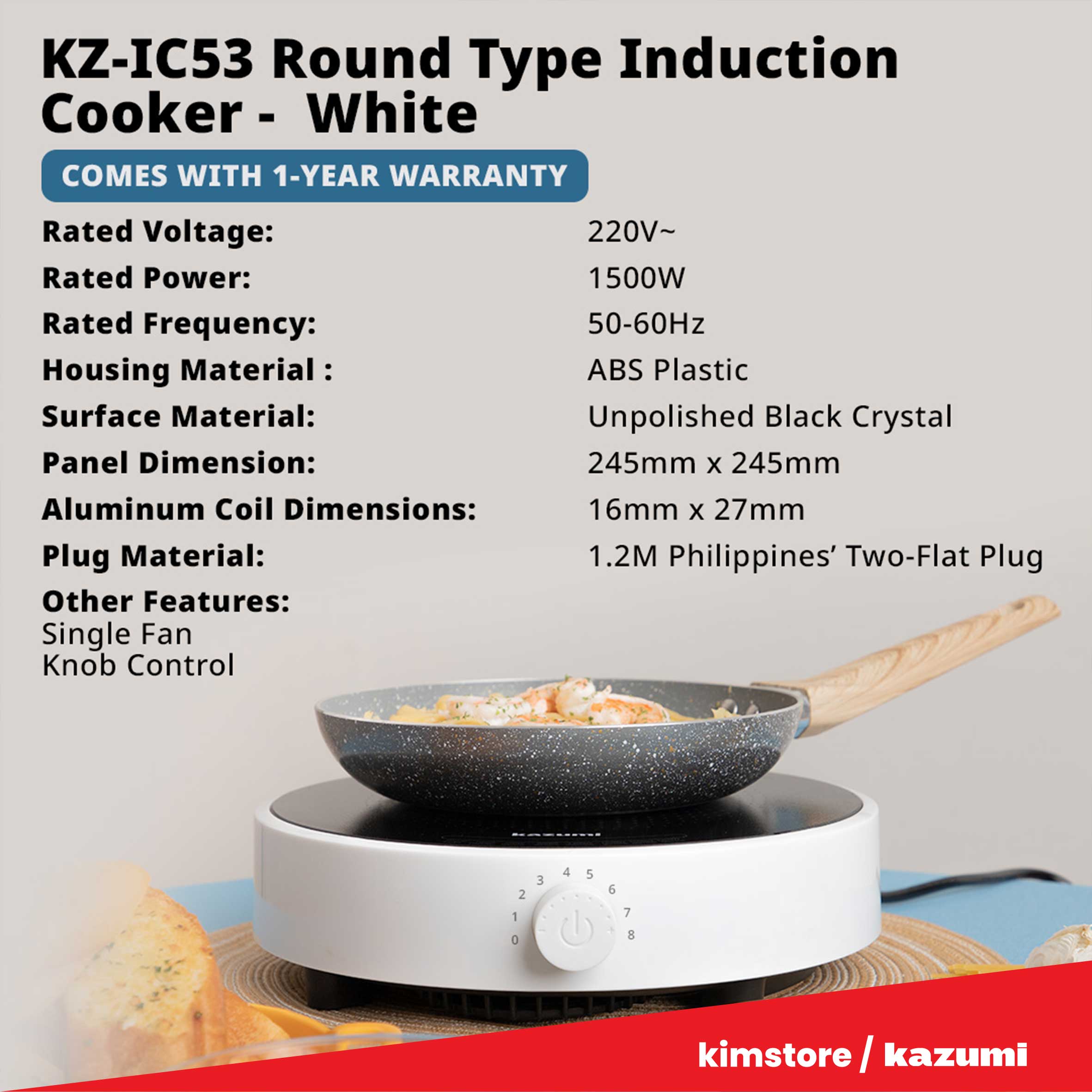 [OPEN BOX] Kazumi KZ-IC53 Circular Induction Cooker