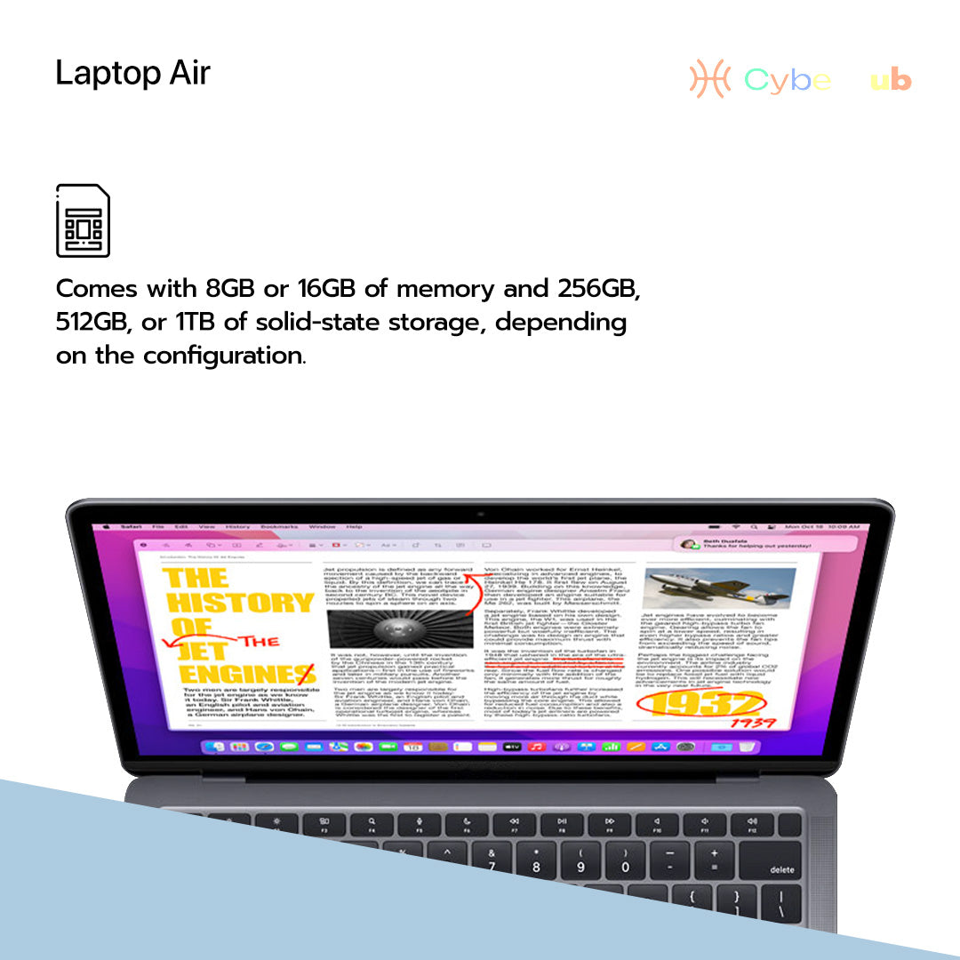 CYBERHUB Laptop Air 13" M1 256GB w/ Warranty