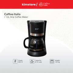 [OPEN BOX] Caffino Italia 1.2L Drip Coffee Maker - Black