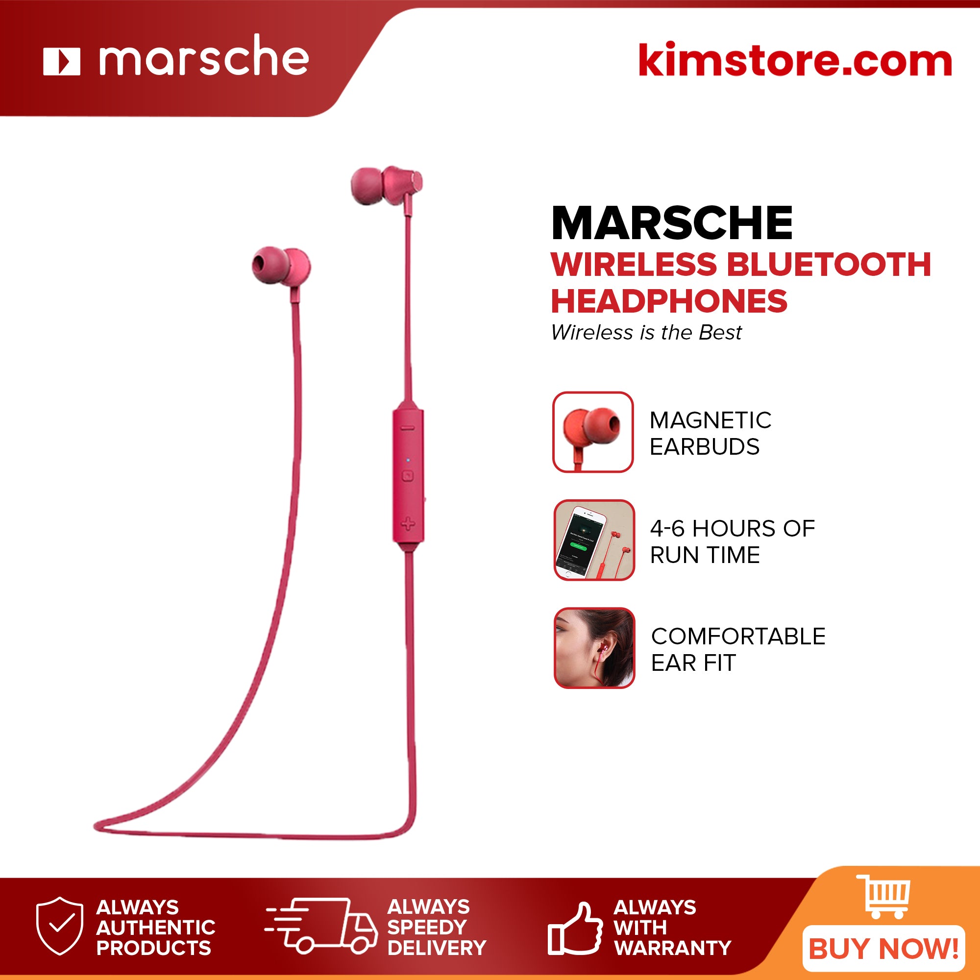 [OPEN BOX] [C] Marsche Bt Earphones Azalea Pink