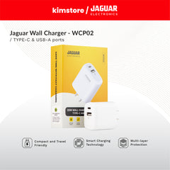 [OPEN BOX] Jaguar Electronics WCP02 Wall Charger 20W Quick Charge Type-C and USB-A Ports - White