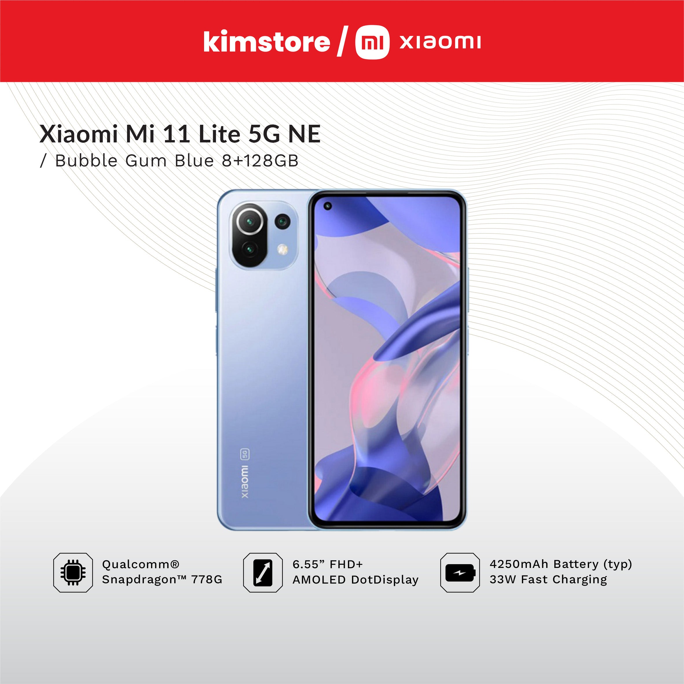 [OPEN BOX] XIAOMI 11 Lite 5G NE( 8GB/128GB) - Bubble Gum Blue