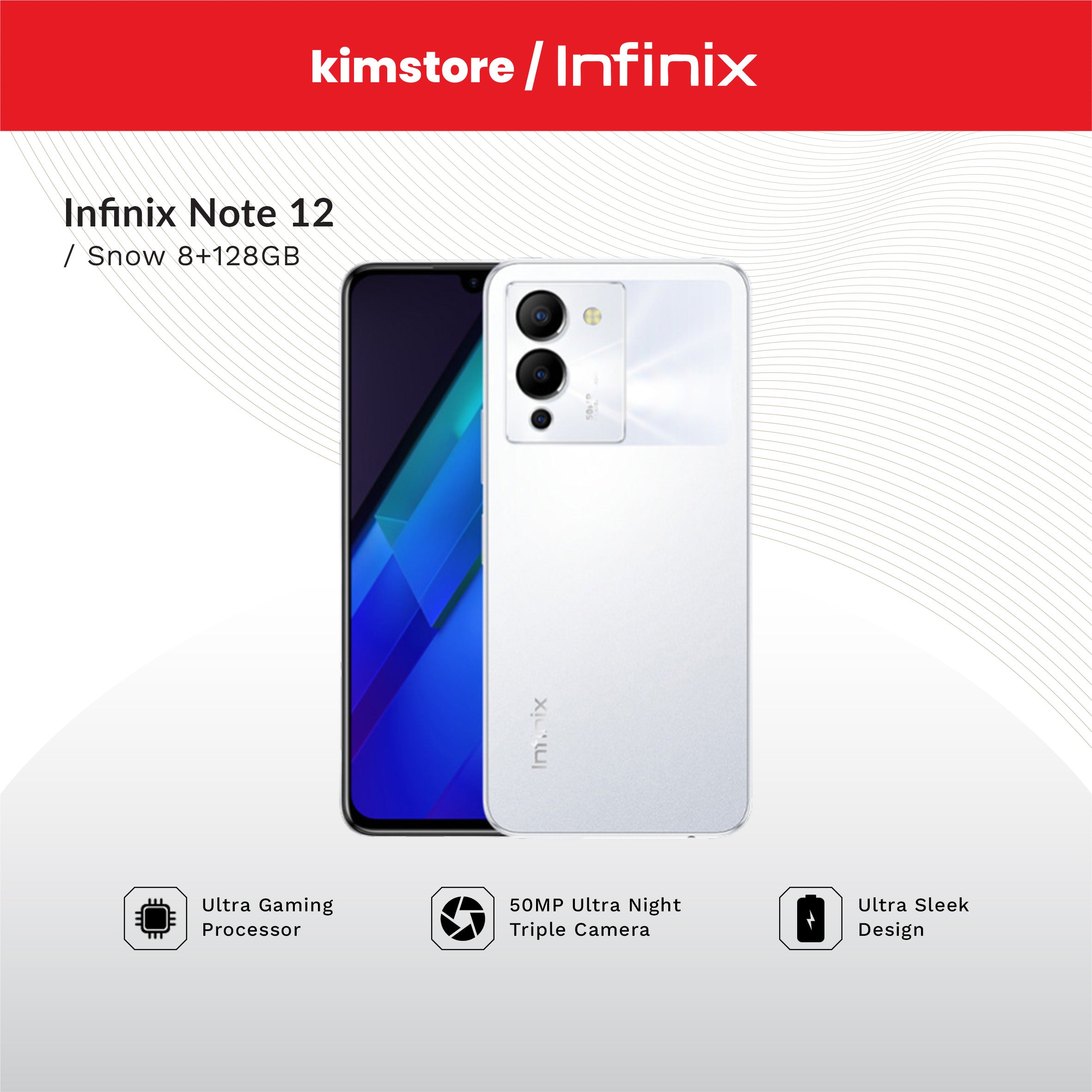 [OPEN BOX] INFINIX Note 12 (8GB/128GB) - Snow