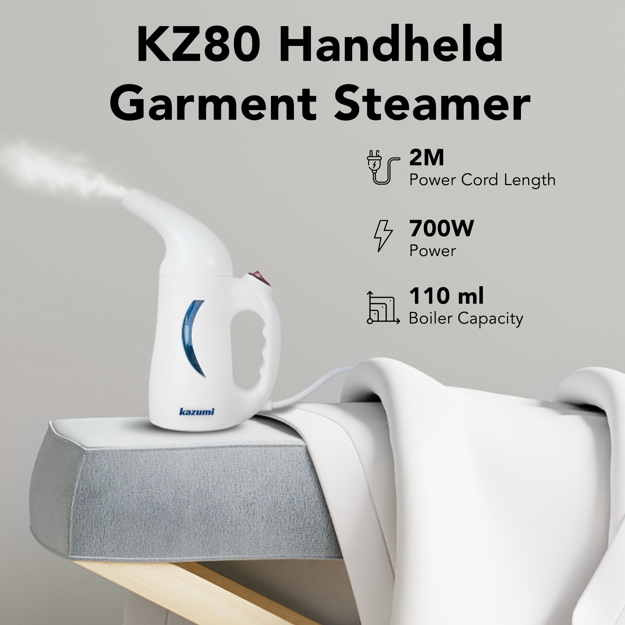 [OPEN BOX] KAZUMI KZ80 Handheld Garment Steamer