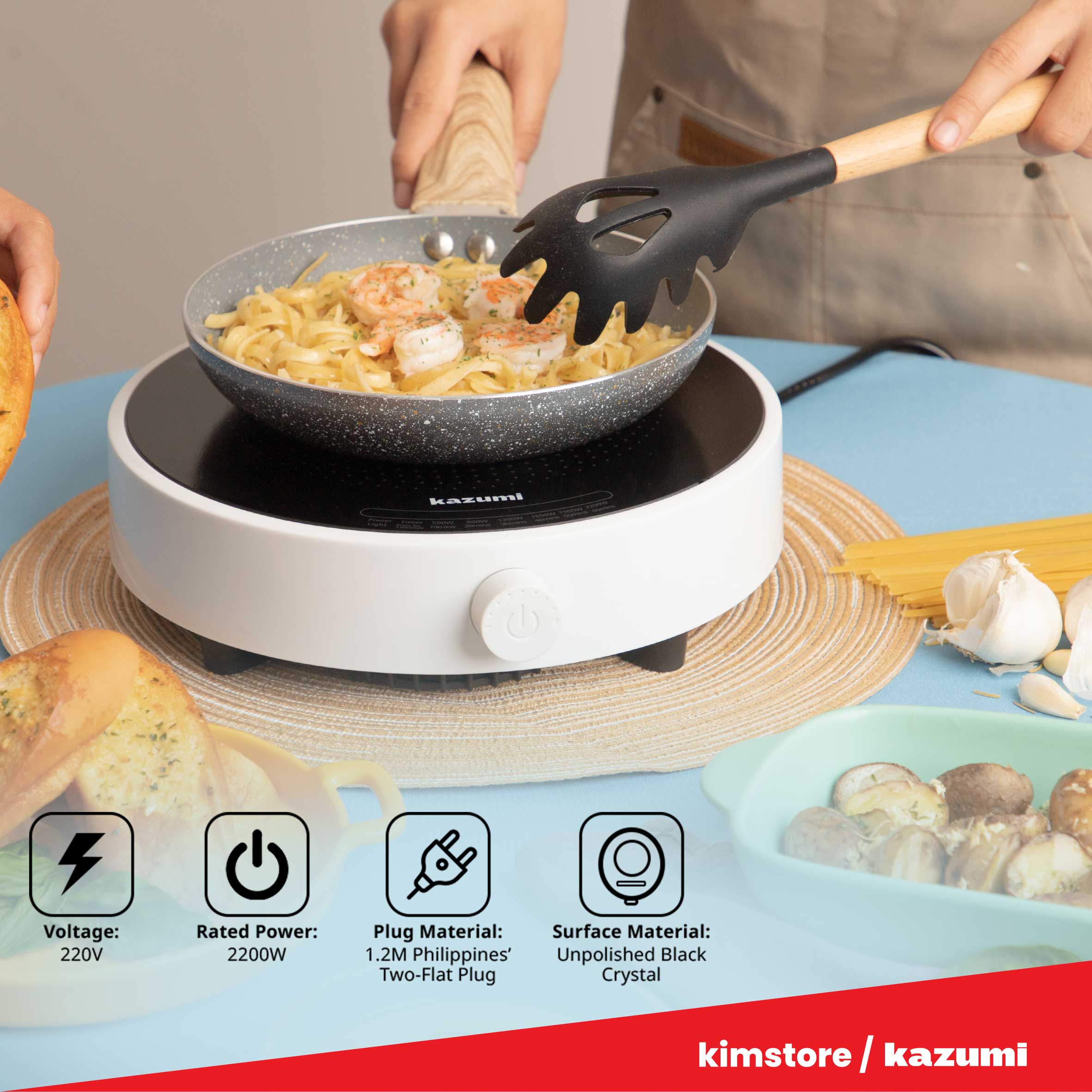 [OPEN BOX] Kazumi KZ-IC52 Knob Type Electric Round Induction Cooker 2200W