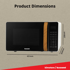 [OPEN BOX] Kazumi KZ-703 20L Digital Microwave Oven - Birch Wood