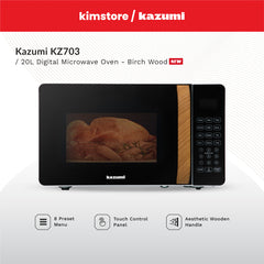 [OPEN BOX] Kazumi KZ-703 20L Digital Microwave Oven - Birch Wood