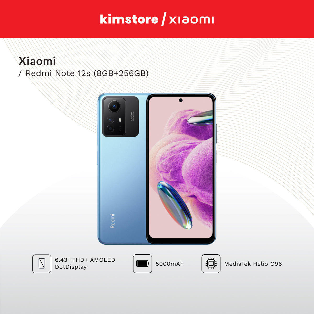 [OPEN BOX] XIAOMI Redmi Note 12s (8GB/256GB) - Ice Blue