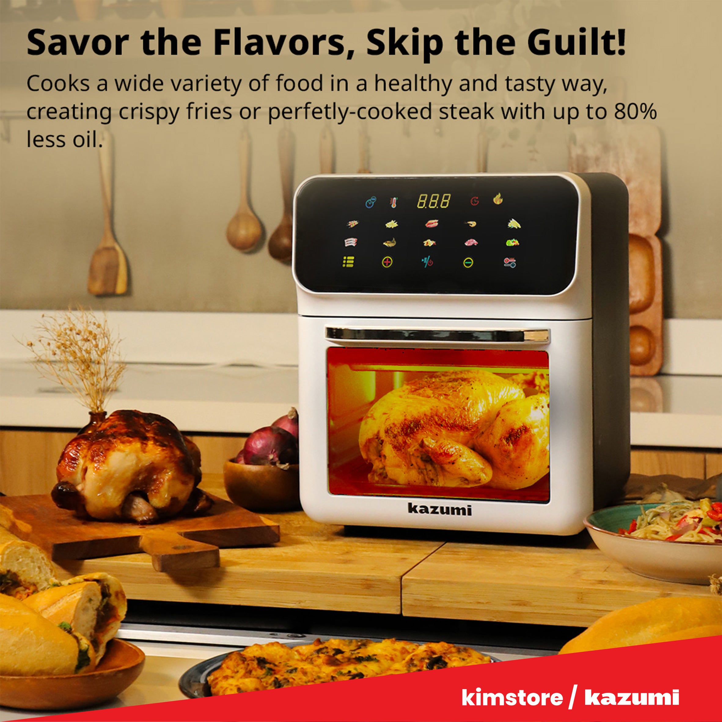 [OPEN BOX] Kazumi KZ-402 Smart Air Fryer Oven - Classic White