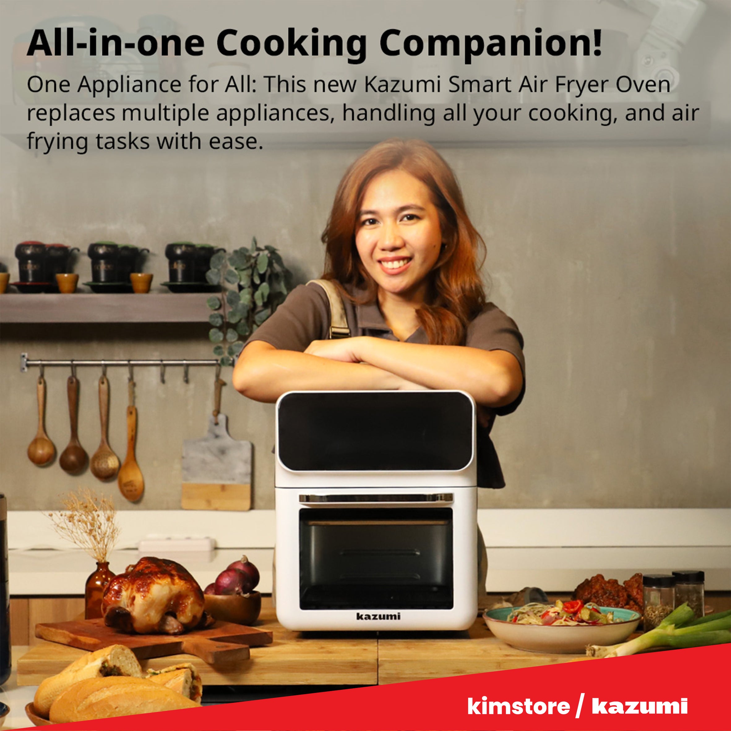 [OPEN BOX] Kazumi KZ-402 Smart Air Fryer Oven - Classic White