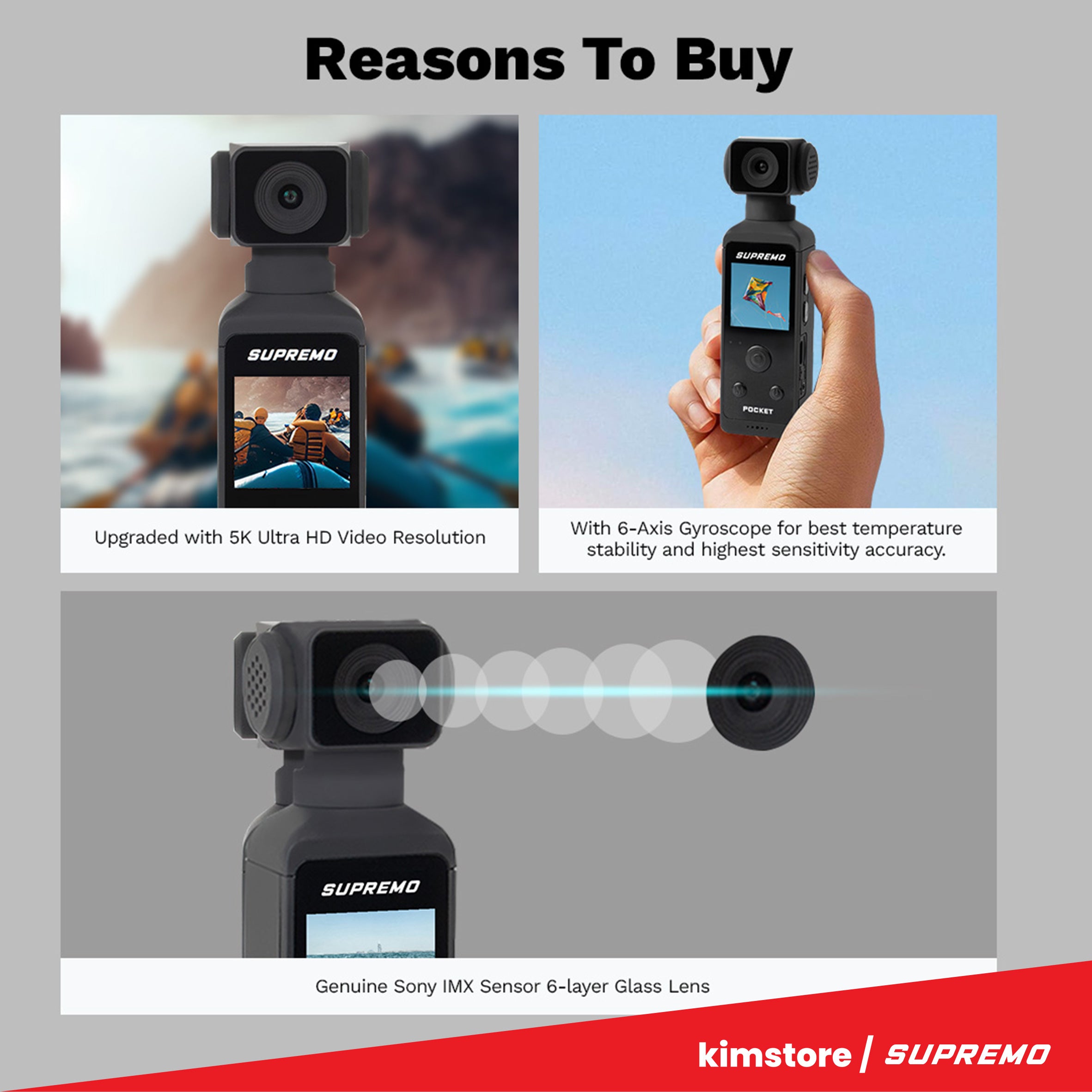 [OPEN BOX] [B] Supremo Ultra HD Pocket Action Camera