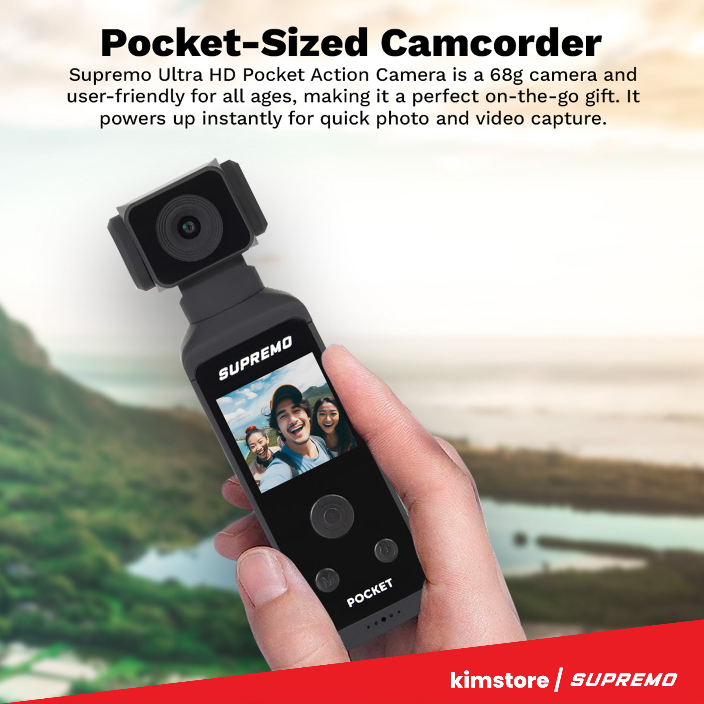 [OPEN BOX] [B] Supremo Ultra HD Pocket Action Camera