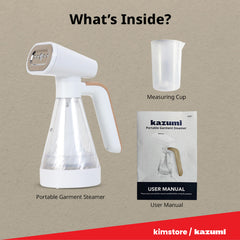 [OPEN BOX] Kazumi KZ81 Portable Garment Steamer - White