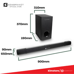 [OPEN BOX] Sembrandt KT-A500 Soundbar and Subwoofer with Wireless Microphones