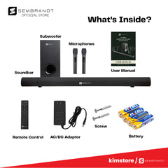 [OPEN BOX] Sembrandt KT-A500 Soundbar and Subwoofer with Wireless Microphones