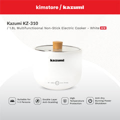 [OPEN BOX] Kazumi KZ-310 1.8L Multifunctional Non-Stick Electric Cooker - White