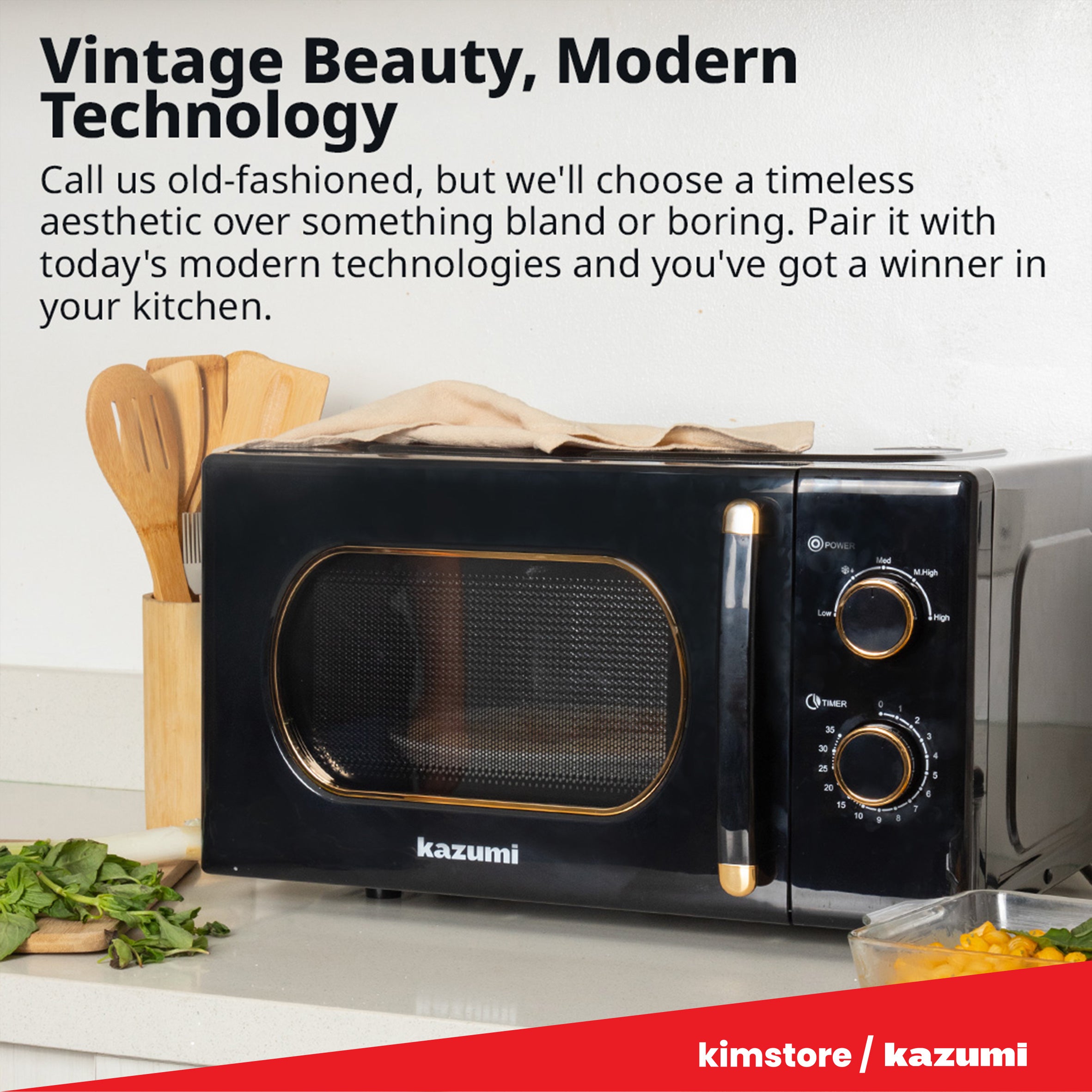 Kazumi KZ-705 20L Retro Microwave Oven