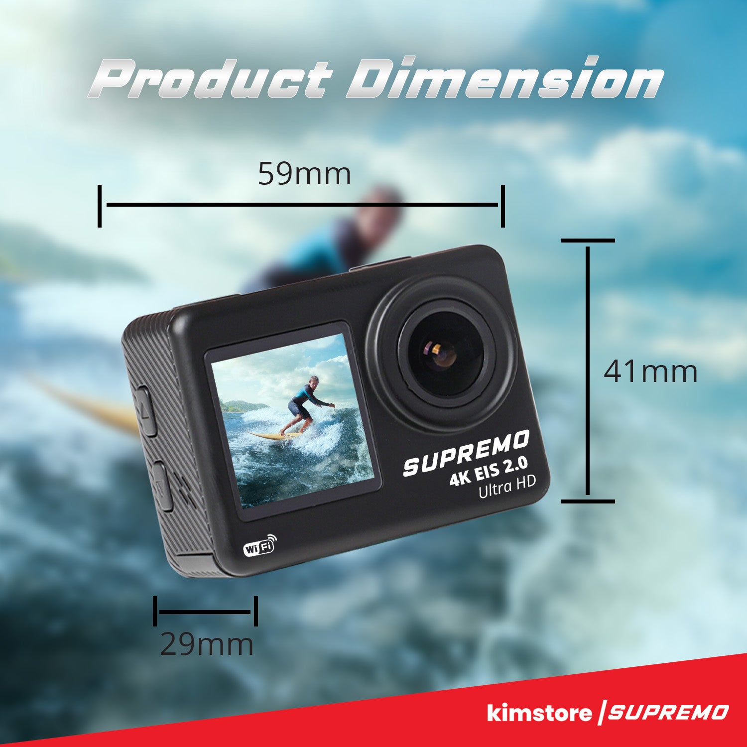 [OPEN BOX[ [B] Supremo Ace 4K Dual Display Waterproof Action Camera