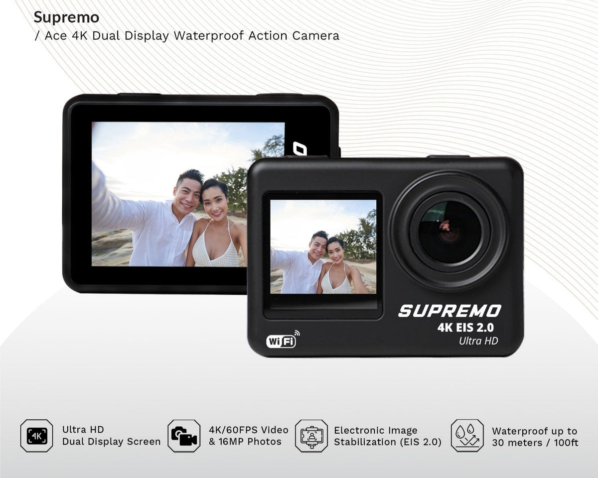 Supremo Ace 4K Dual Display Waterproof Action Camera