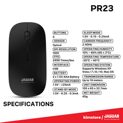 Jaguar Electronics PR23 Ultra Thin 2.4GHz Wireless Mouse