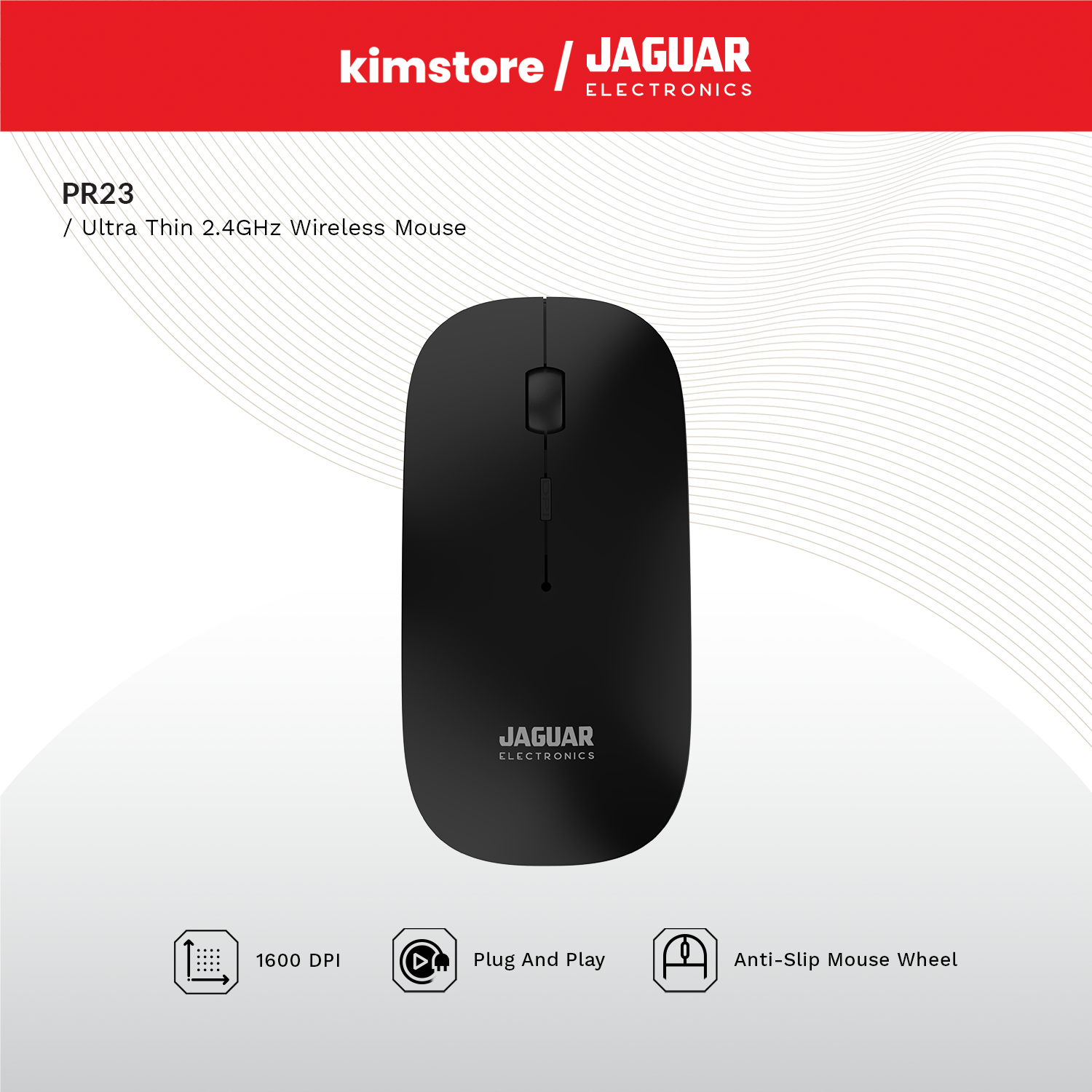 Jaguar Electronics PR23 Ultra Thin 2.4GHz Wireless Mouse