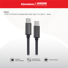 Jaguar Electronics CG13 60W PD 1 Meter Quick Charging Data Cable Type-C to Type-C