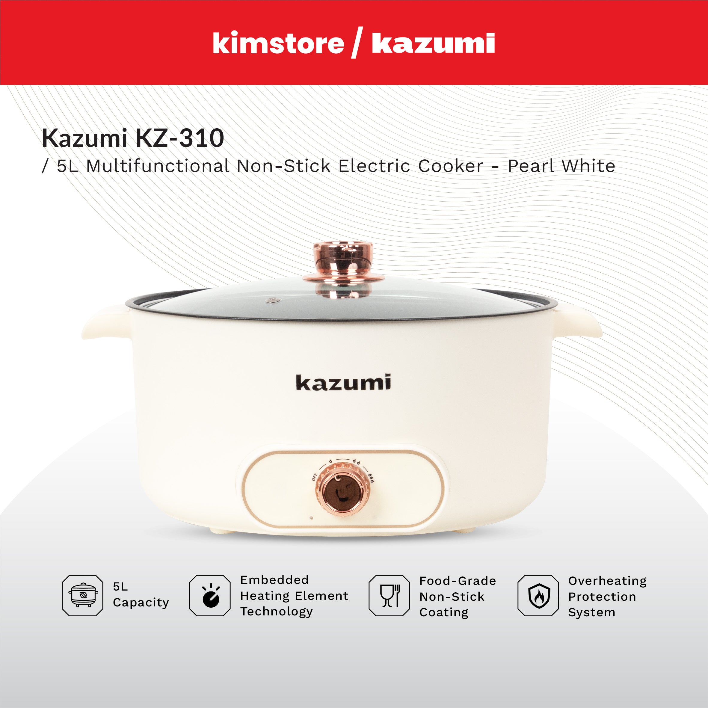 Kazumi KZ-310 5.0L Multifunctional Non-Stick Electric Cooker