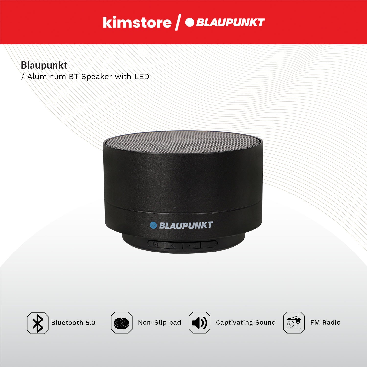 Blaupunkt Aluminum BT Speaker with LED