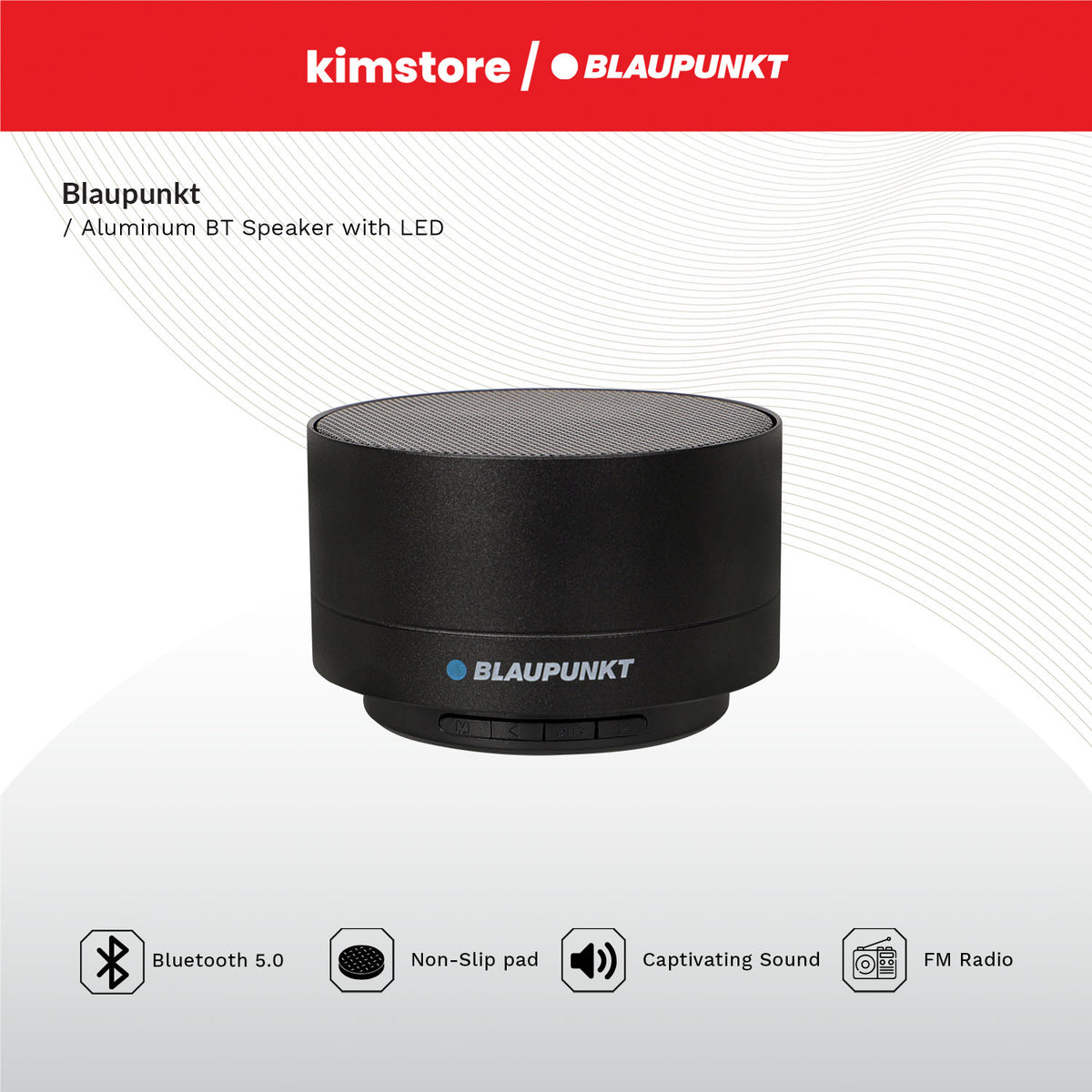 Blaupunkt Aluminum BT Speaker with LED