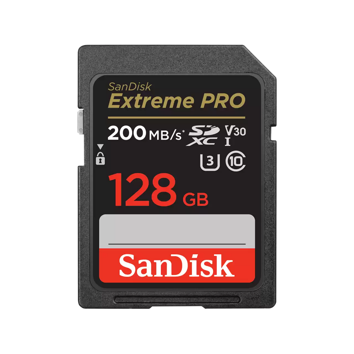 SanDisk Extreme Pro SDXC, SDXXD 128GB, V30, U3, C10, UHS-I, 200MB/s R, 90MB/s W Lifetime Limited