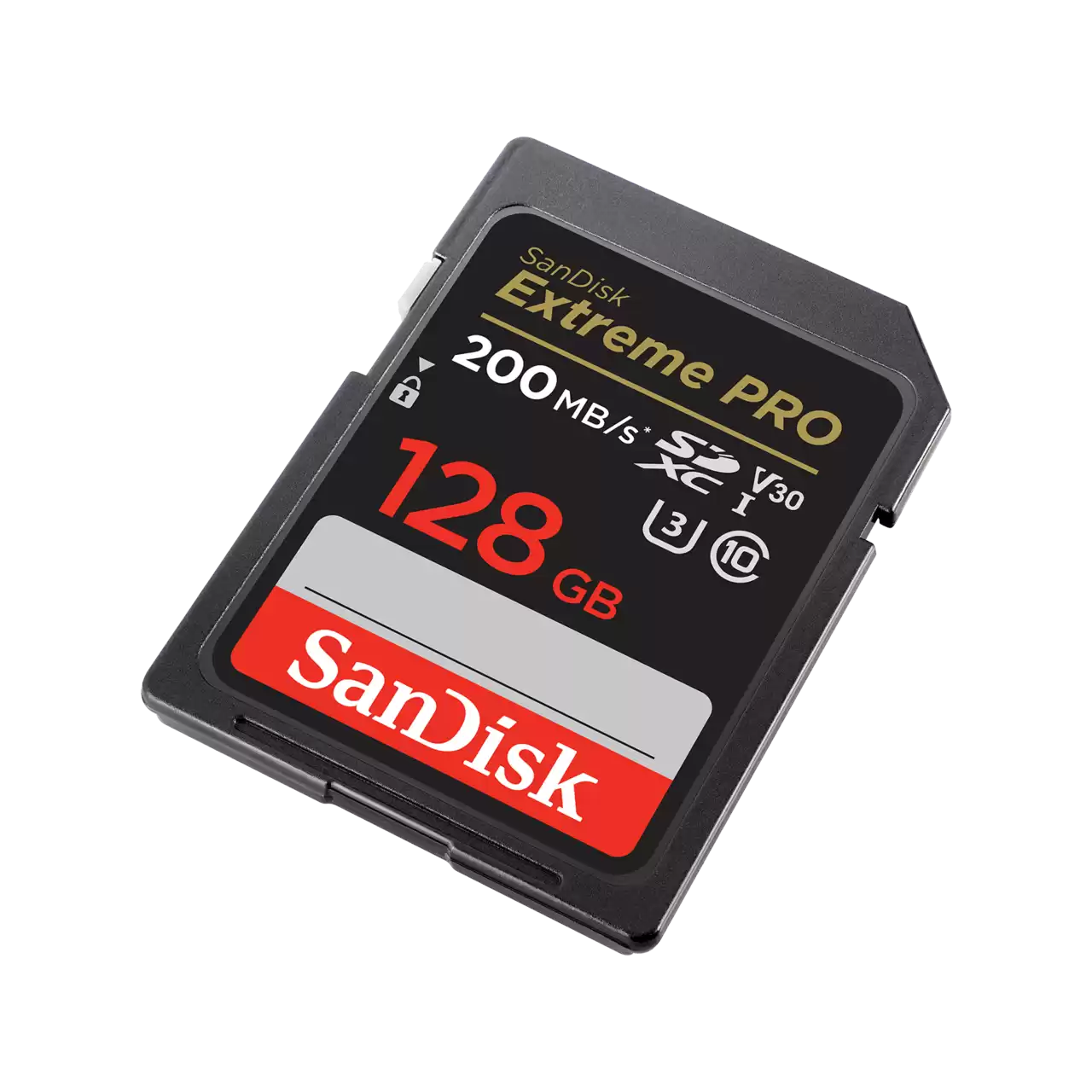 SanDisk Extreme Pro SDXC, SDXXD 128GB, V30, U3, C10, UHS-I, 200MB/s R, 90MB/s W Lifetime Limited