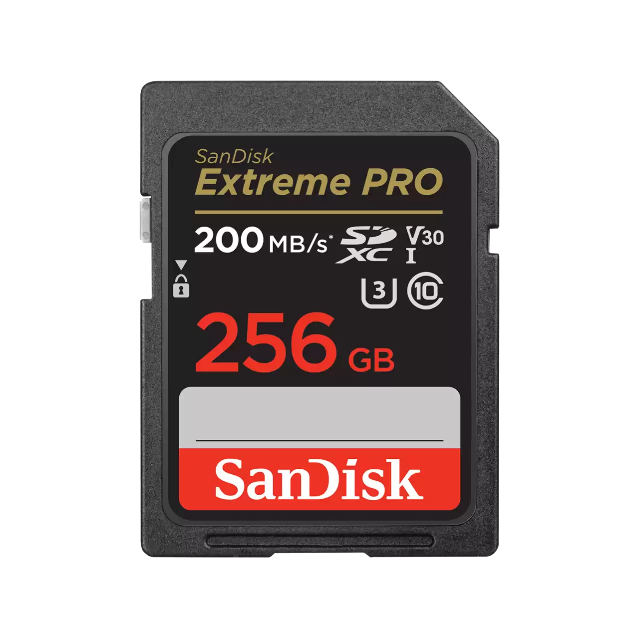 SanDisk Extreme Pro SDXC, SDXXD 256GB, V30, U3, C10, UHS-I, 200MB/s R, 140MB/s  W Lifetime Limited