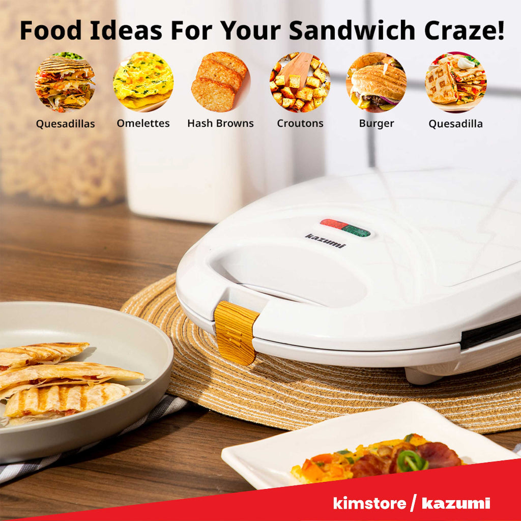 [OPEN BOX] Kazumi KZ-306 Panini Grill and Sandwich Maker - White