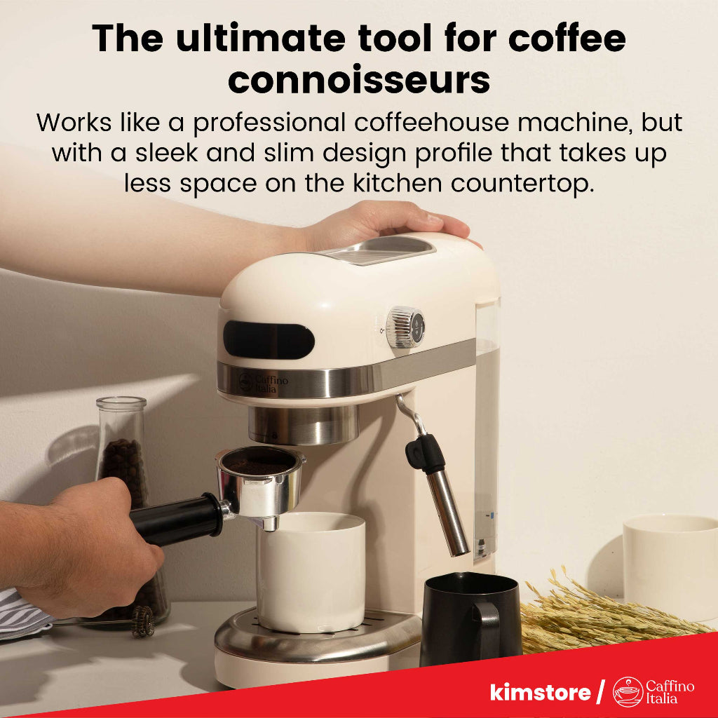 [OPEN BOX] Caffino Italia Florence Professional Espresso Machine with Milk Frother - Tuscany White