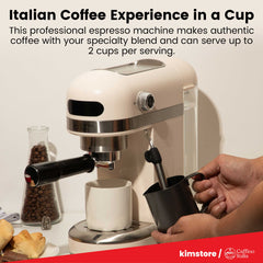 [OPEN BOX] Caffino Italia Florence Professional Espresso Machine with Milk Frother - Tuscany White