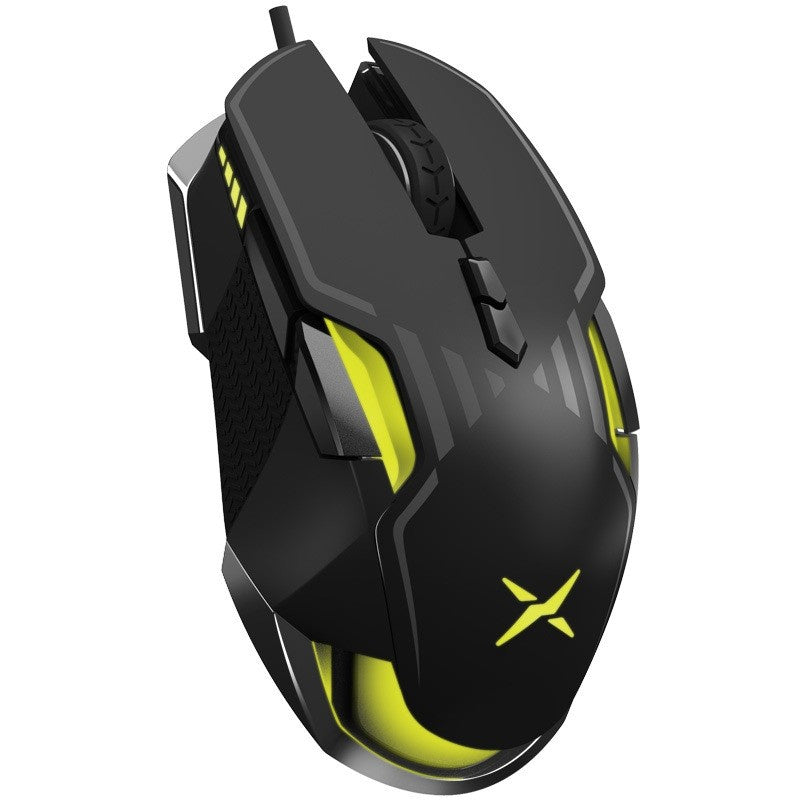 CYBERHUB DELUX M628BU (PMW3389) High End Mouse - Black Yellow